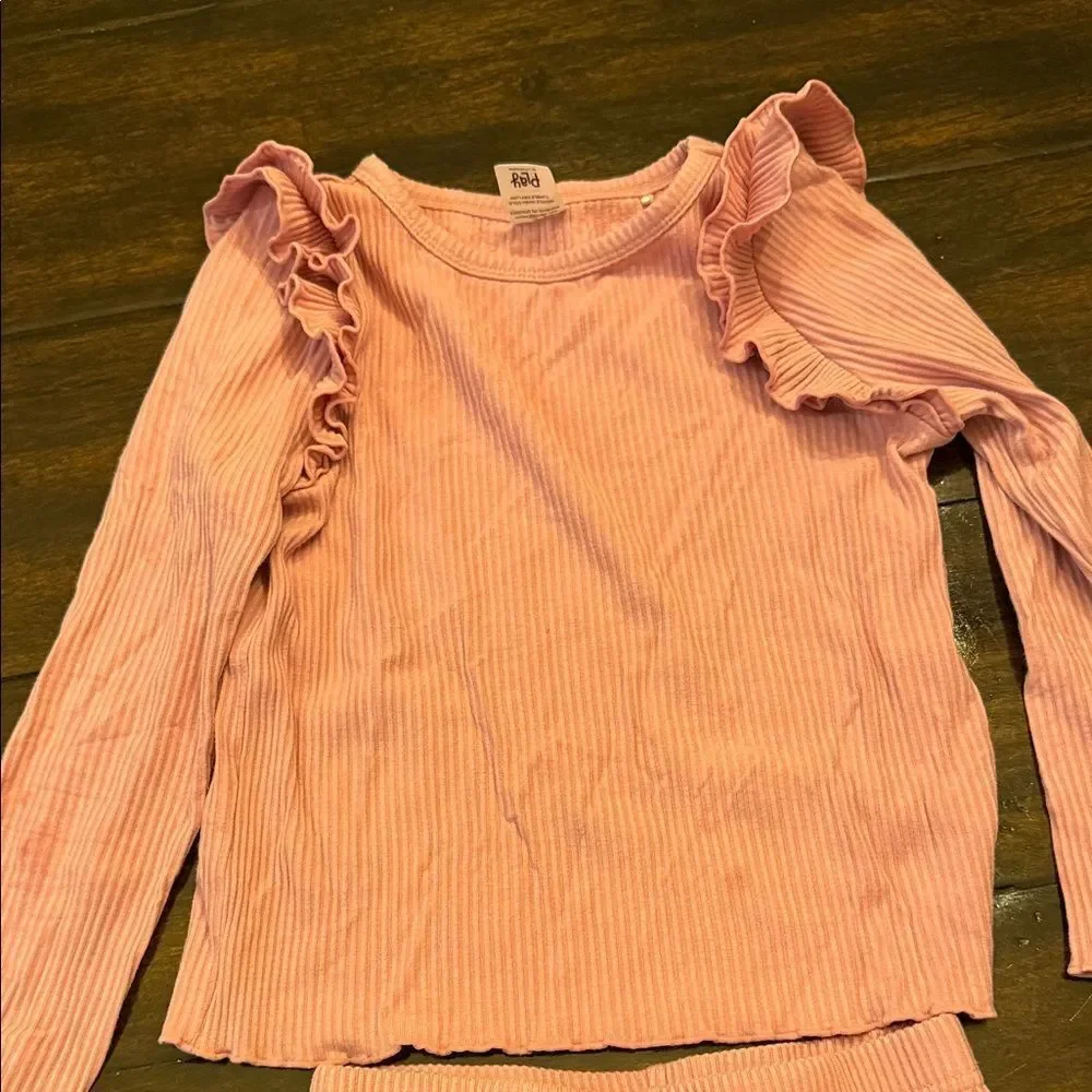Little Sleepies Coral Ruffled Pajama Set